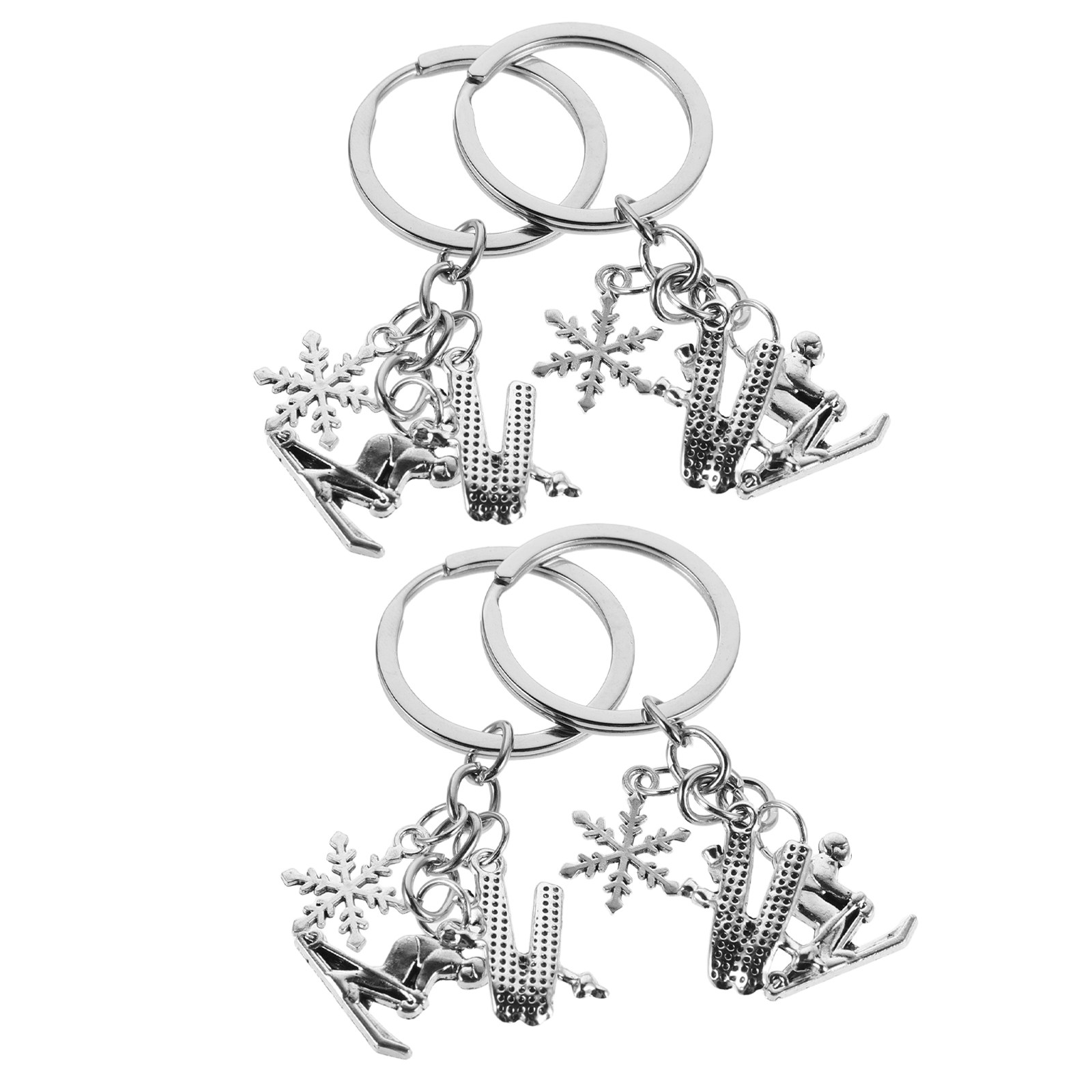 Women'S Accessories Handbags - 4Pcs Ski Keychain Bulk Winter Themed