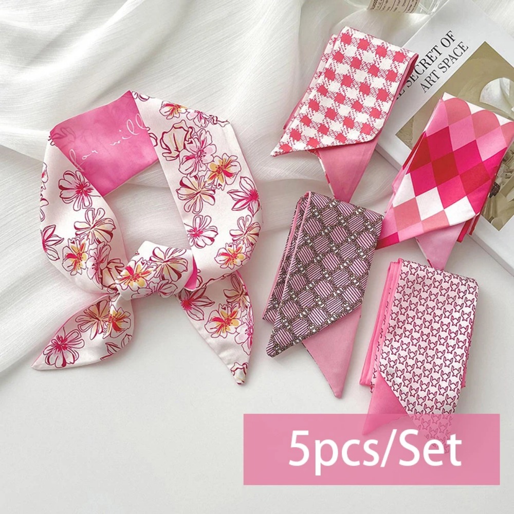 Women'S Accessories For Neck - 2-6pcs/set Silk Satin Scarf Women Hair