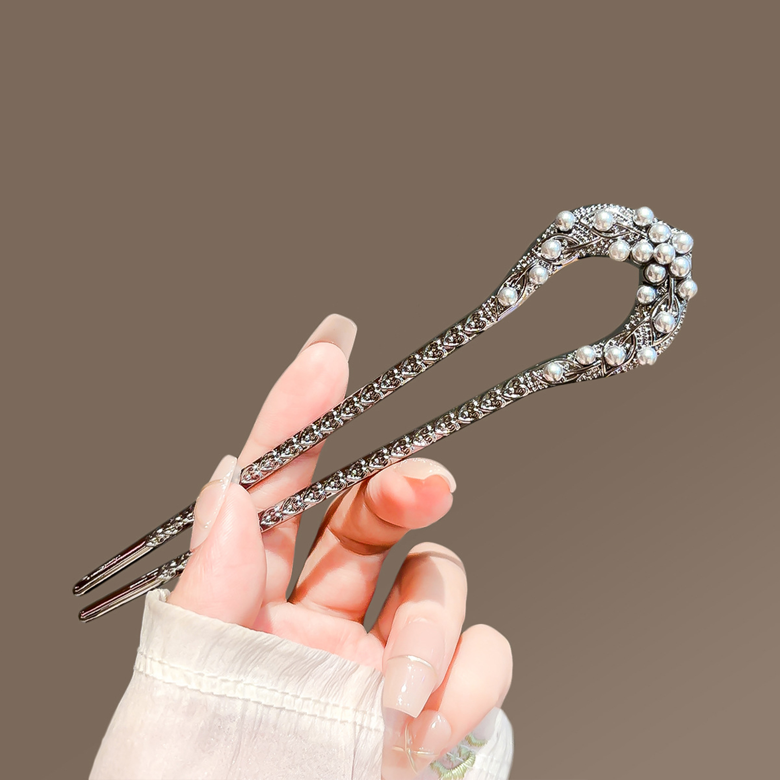 Pearl Hair Pin - Fashion Metal U Shape Hair Clip