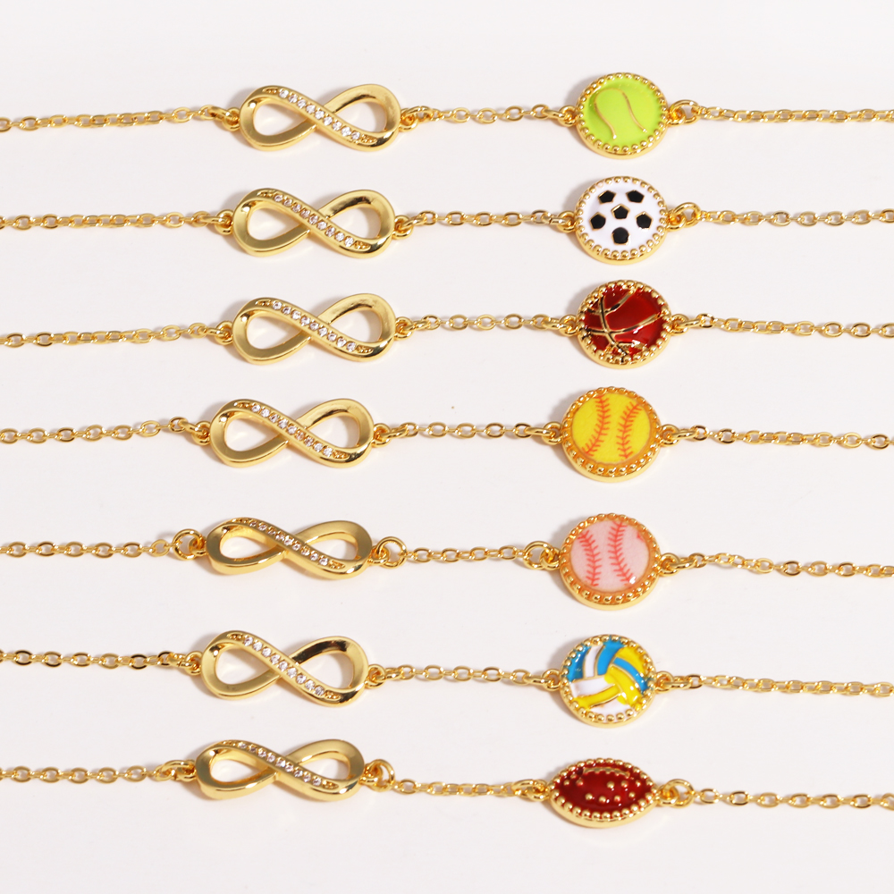 Women'S Volleyball Accessories - Baseball/Softball/Football/Soccer/Basketball/Tennis/Volleyball Infinity Bracelets for Girls Women