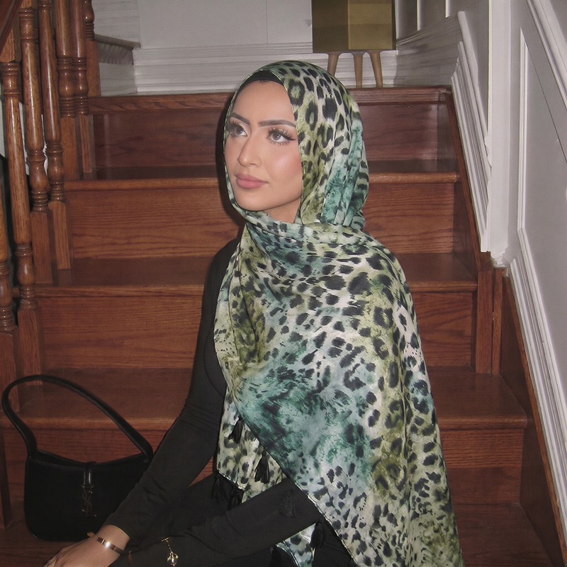 Women'S Accessories - Fashion Leopard Print Tassel Hijab Soft