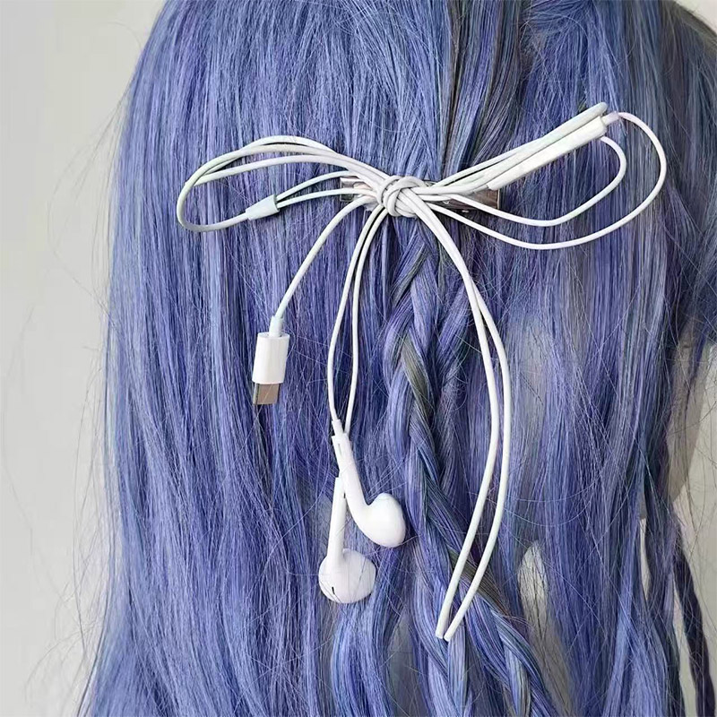 Women'S Korean Accessories - Wired Earphone Hairpin Ins Style Bow
