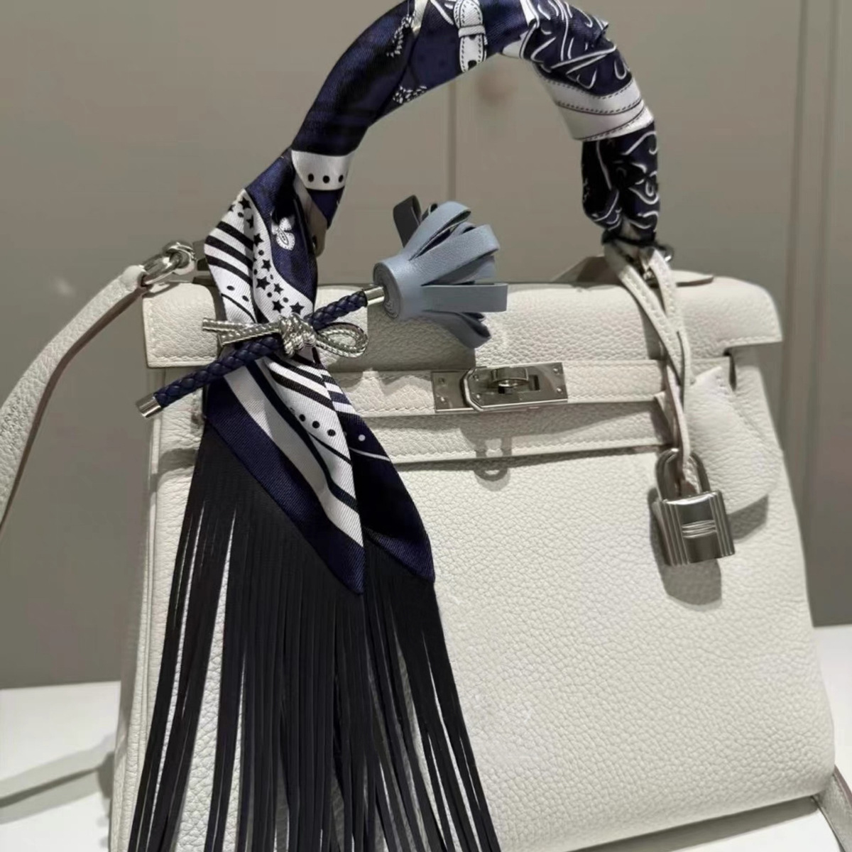 Women'S Accessories Handbags - Faux Leather Fringe Tassel Scarf -