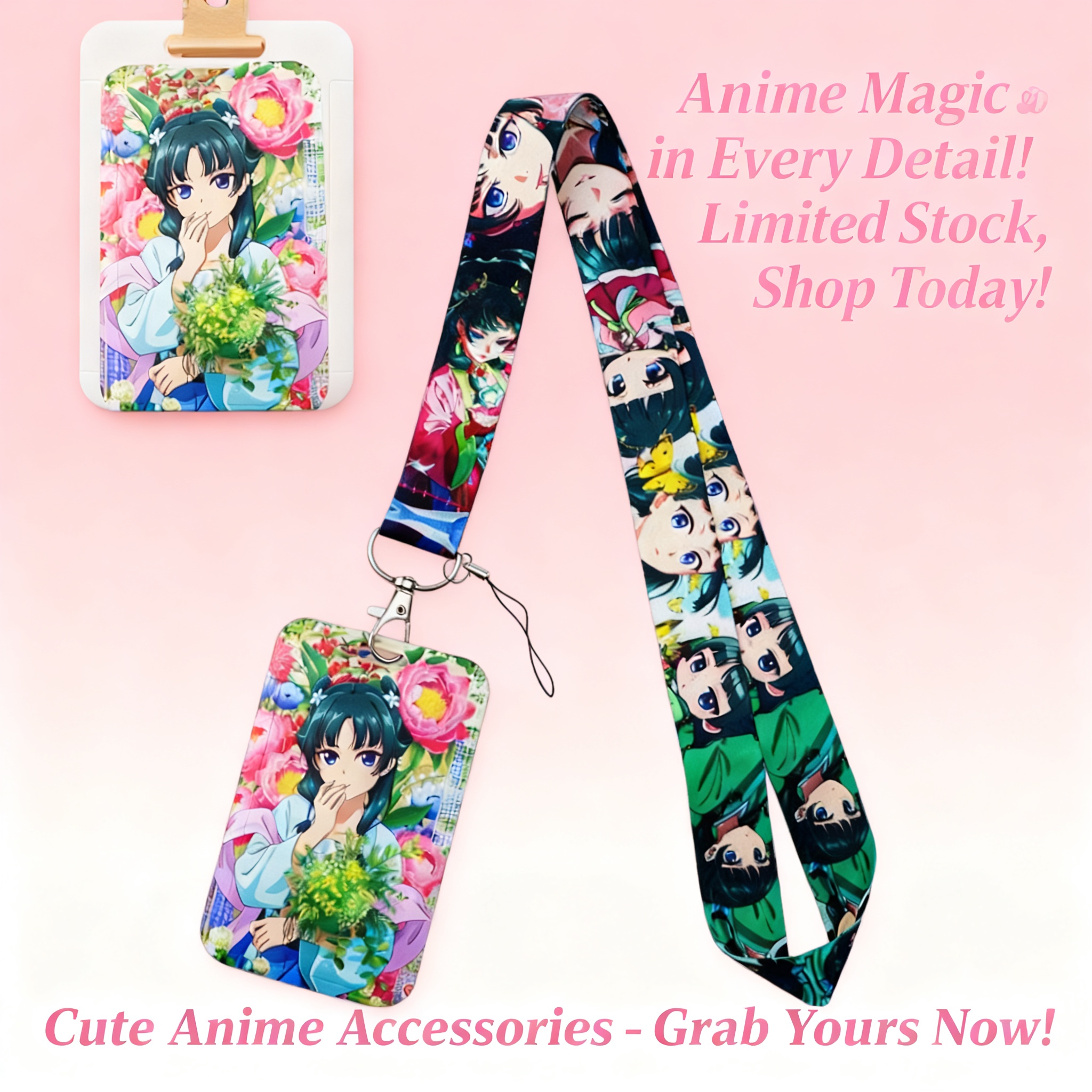 Women'S Accessories For Neck - Cute Anime Girl Lanyard Neck Strap