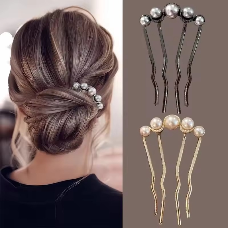 Women'S Korean Accessories - 2pcs Fashion Metal U-Shaped Hair Sticks