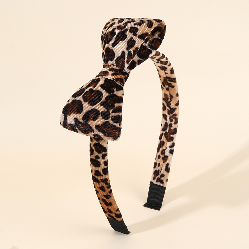 Women'S Korean Accessories - Korean Leopard-print Bow Headband Retro Elegant
