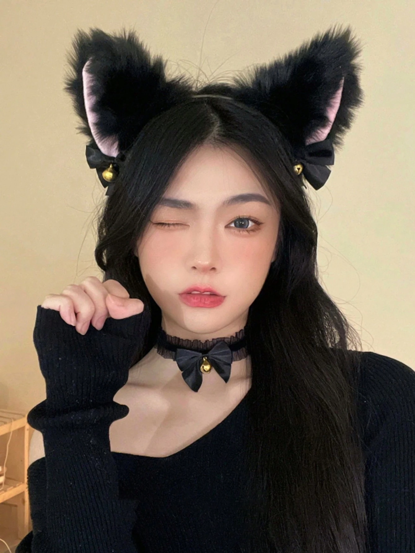 Black Fuzzy Cat Ear Hairband W - đánh giá và giá Women'S Yellow Accessories