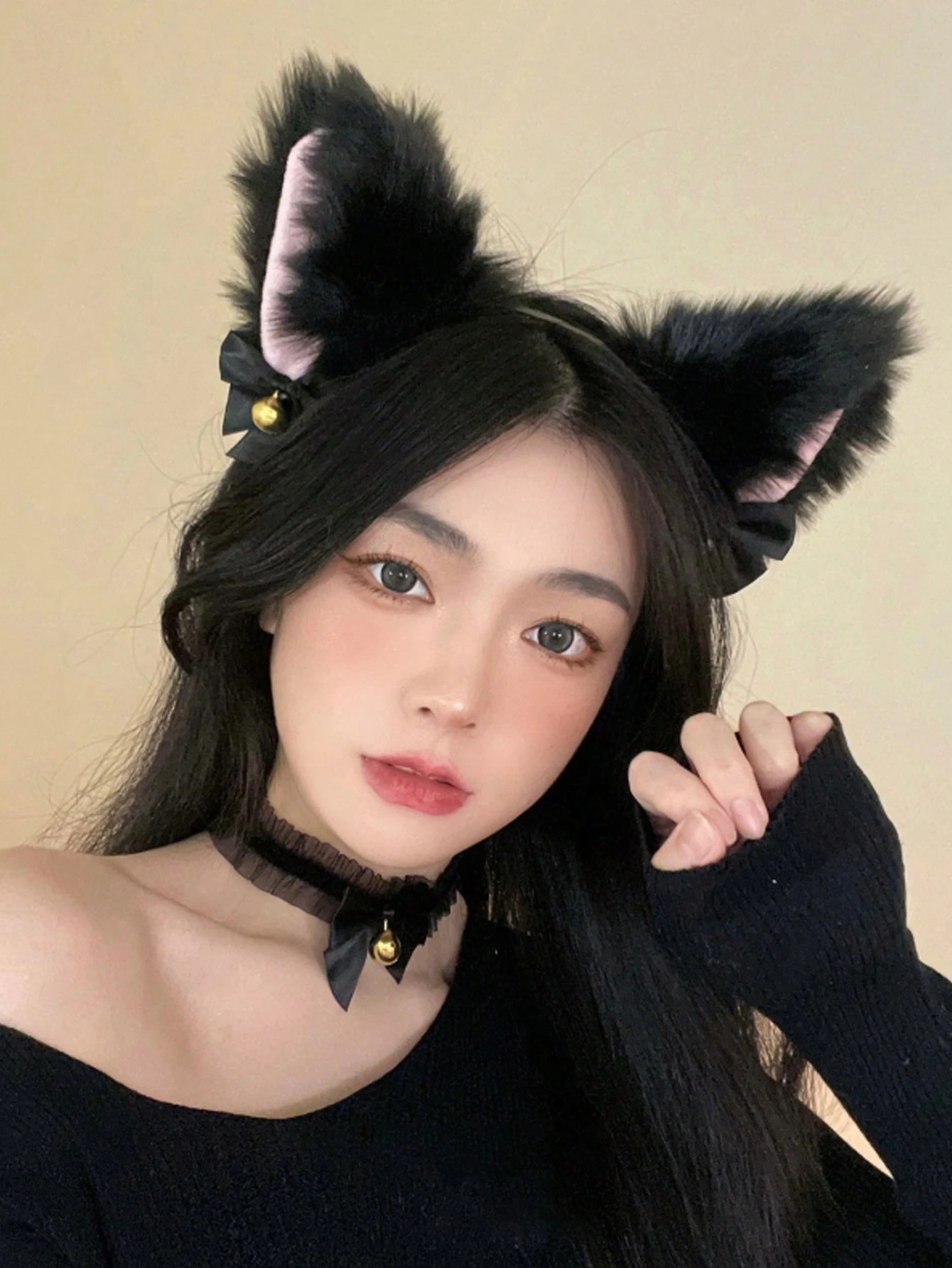 Black Fuzzy Cat Ear Hairband W - đánh giá và giá Women'S Yellow Accessories