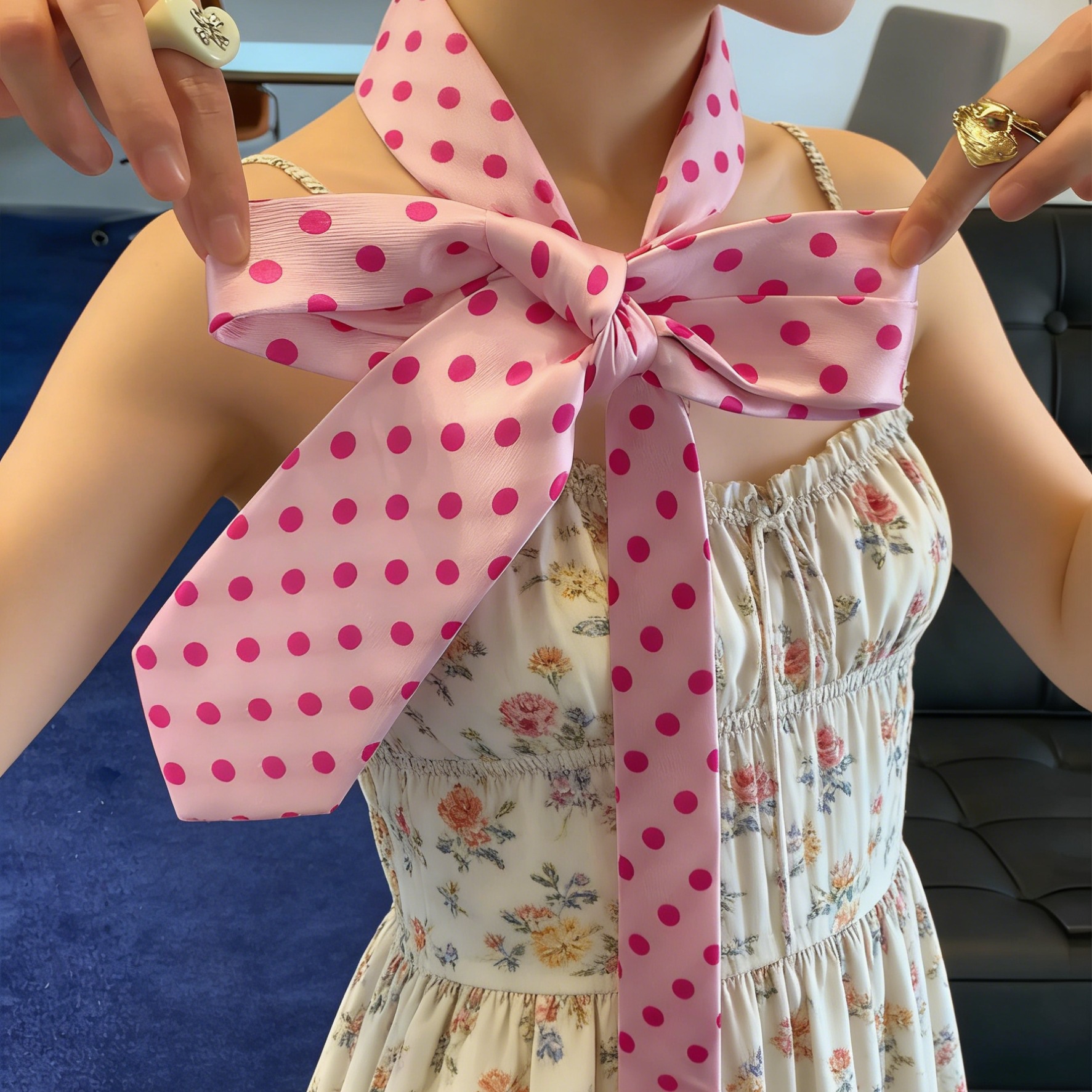 Vintage Korean Ins Polka Dot W - đánh giá và giá Women'S Korean Accessories