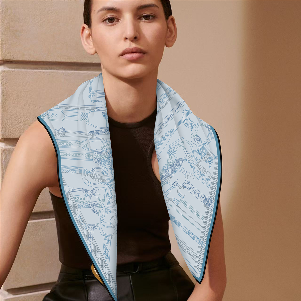 Two Sided Print Twill Scarf Wo - đánh giá và giá Women'S Accessories For Neck