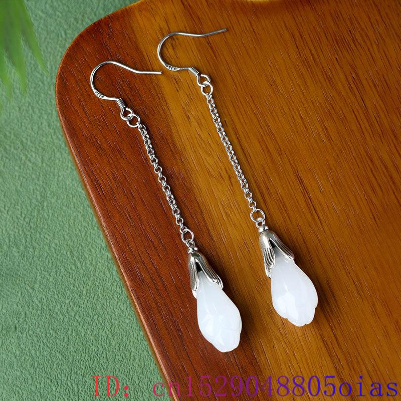 White Real Jade Flower Earring - đánh giá và giá Women'S Yellow Accessories