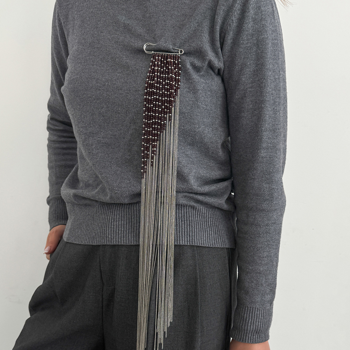 Silver Color Tassel Chain Broo - đánh giá và giá Women'S Accessories
