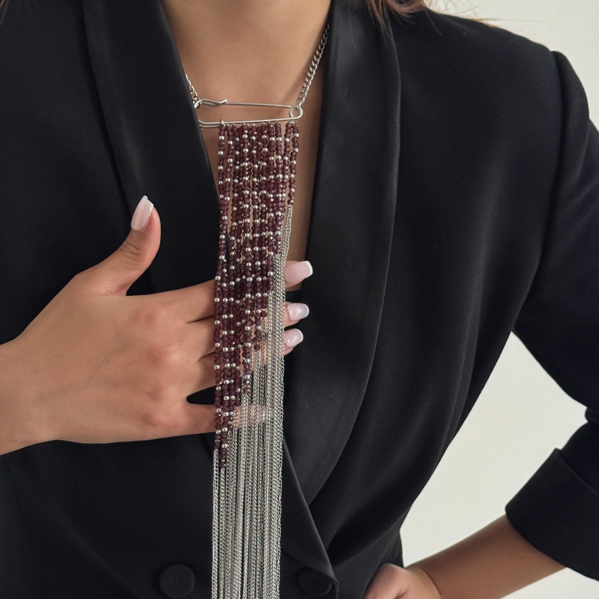 Silver Color Tassel Chain Broo - đánh giá và giá Women'S Accessories
