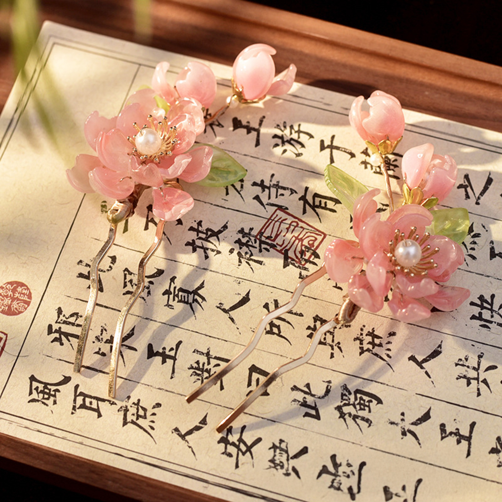 1/2pcs Peach Blossom Hairpin N - đánh giá và giá Pearl Hair Pin
