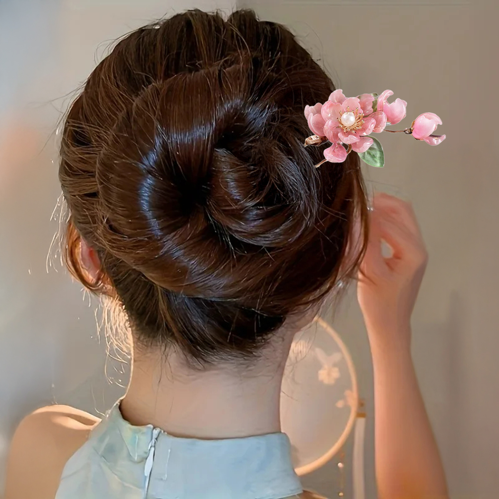 1/2pcs Peach Blossom Hairpin N - đánh giá và giá Pearl Hair Pin