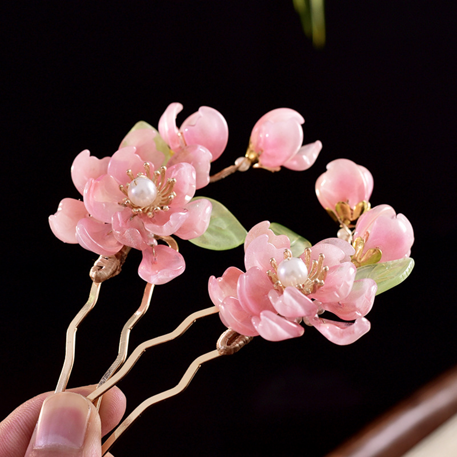 1/2pcs Peach Blossom Hairpin N - đánh giá và giá Pearl Hair Pin