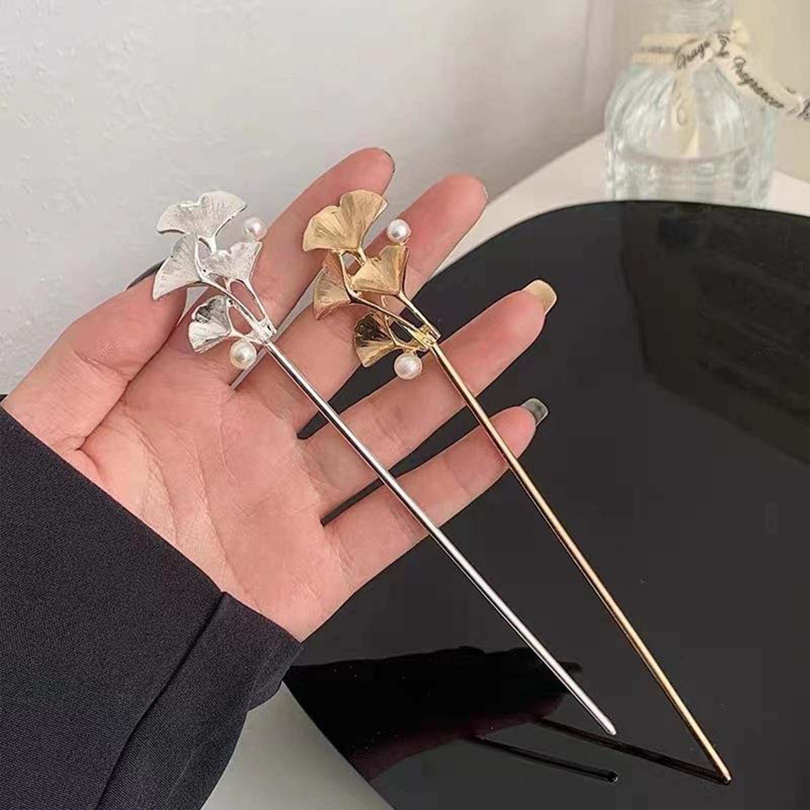 Ginkgo Leaf Hair Stick For Wom - đánh giá và giá Pearl Hair Pin