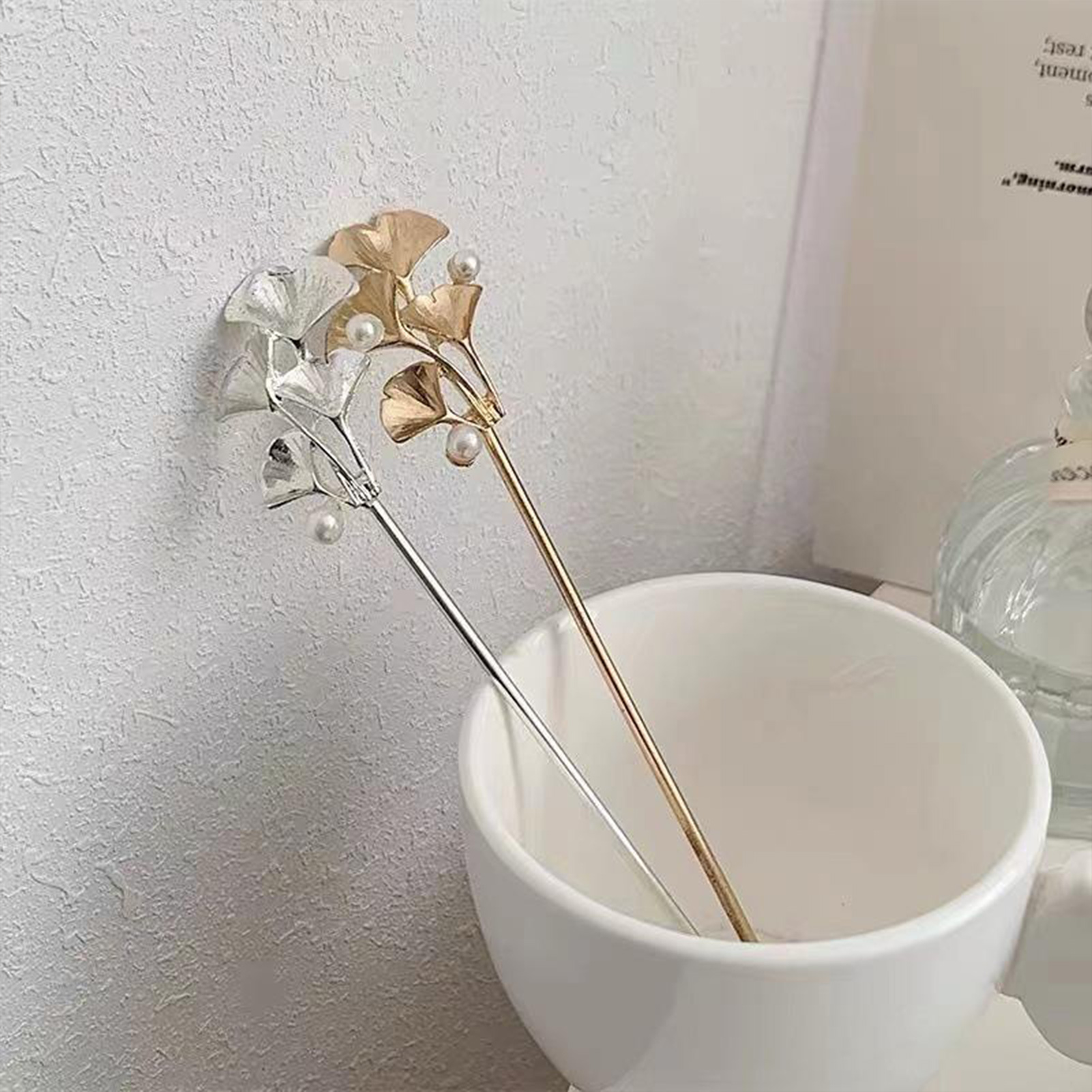 Ginkgo Leaf Hair Stick For Wom - đánh giá và giá Pearl Hair Pin