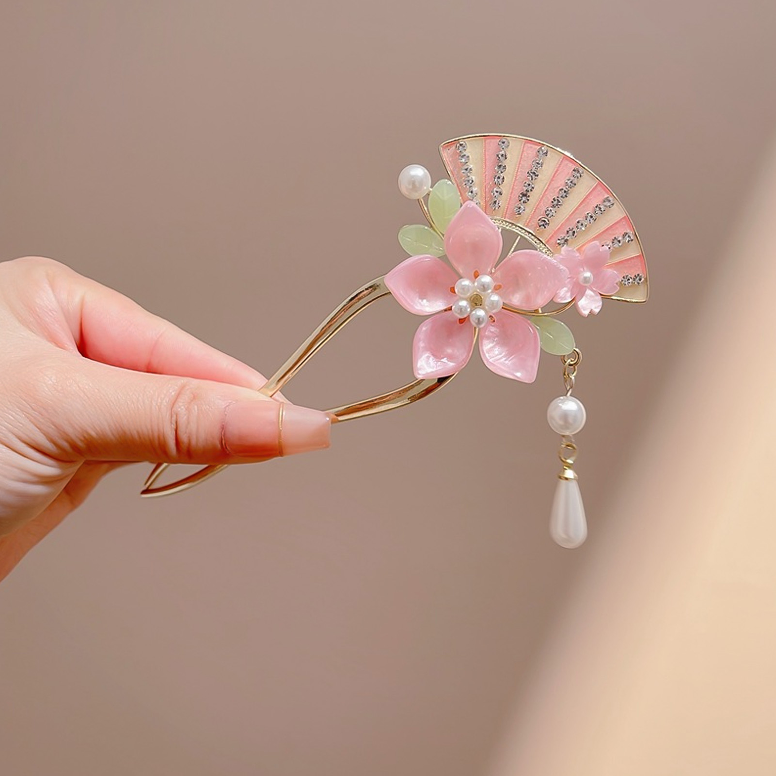 Elegant Pink Flower Hair Pin U - đánh giá và giá Pearl Hair Pin